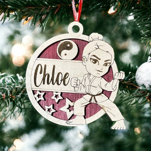 Personalized Martial Arts Sports Ornament, Martial Arts Ornament, Karate Ornament, Sports Ornament, Personalized Christmas Ornament
