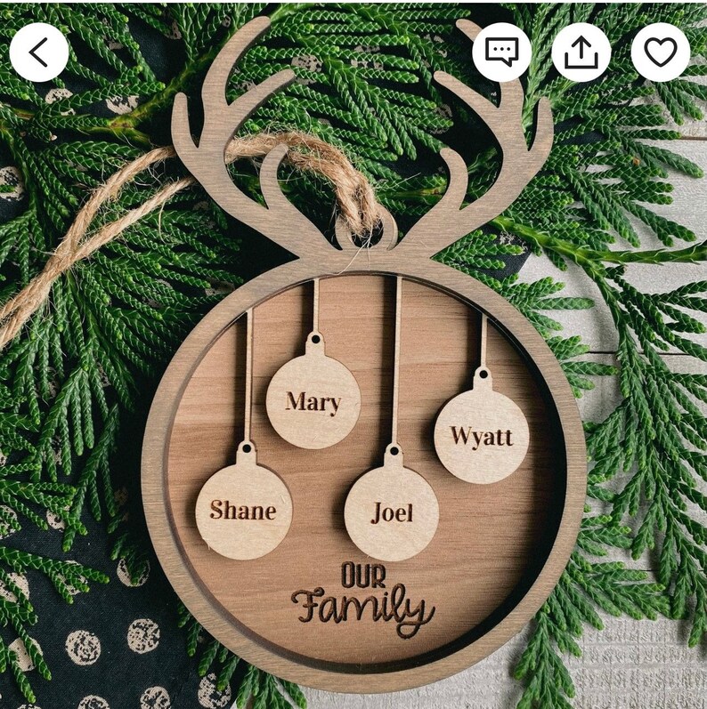 Personalized Family Christmas Ornament 115 Names Family Etsy