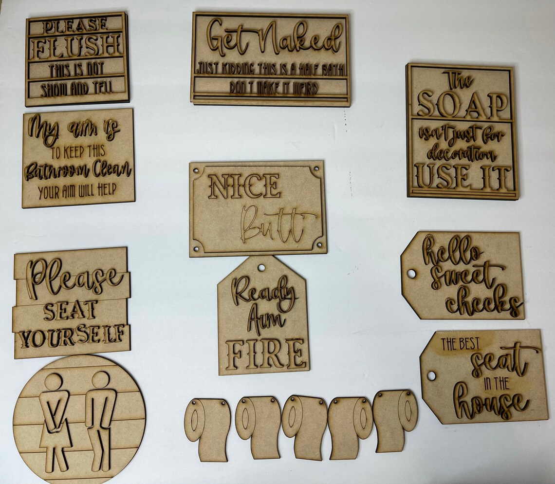 Funny Bathroom Tiered Tray DIY Funny Bathroom Tiered Tray Etsy