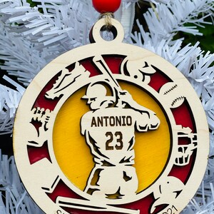 Personalized Baseball Ornament, Baseball Ornament, 2024 Ornament, Sports Ornament, Holiday Ornament, Custom Ornament, Baseball Team Ornament