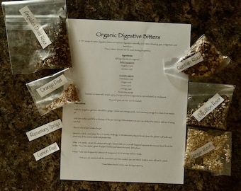 DIY Organic DIGESTIVE homemade Bitters kit - Aromatic Organic Bitters