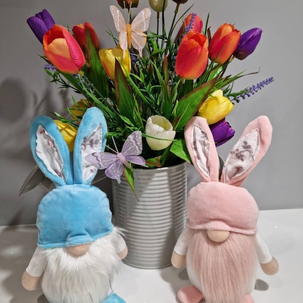 Easter Bunny Floral Hat Gonk/Gnome Spring Decor Gifts