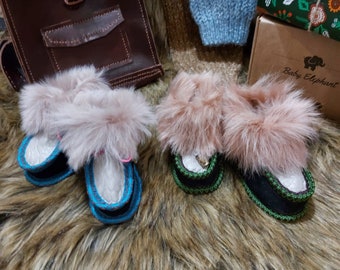 Sheepskin Toddler Boots, Toddler Slippers, Baby Winter Boots, Toddler Moccasins, Baby Moccasins, Traditional Shoes
