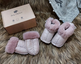 Pink Baby Moccasins - Leather Baby Girls Shoes-Baby Winter Boots - Soft Sole Socks-Newborn Gift - Baby Girl Moccasins-Newborn Baby Moccasin
