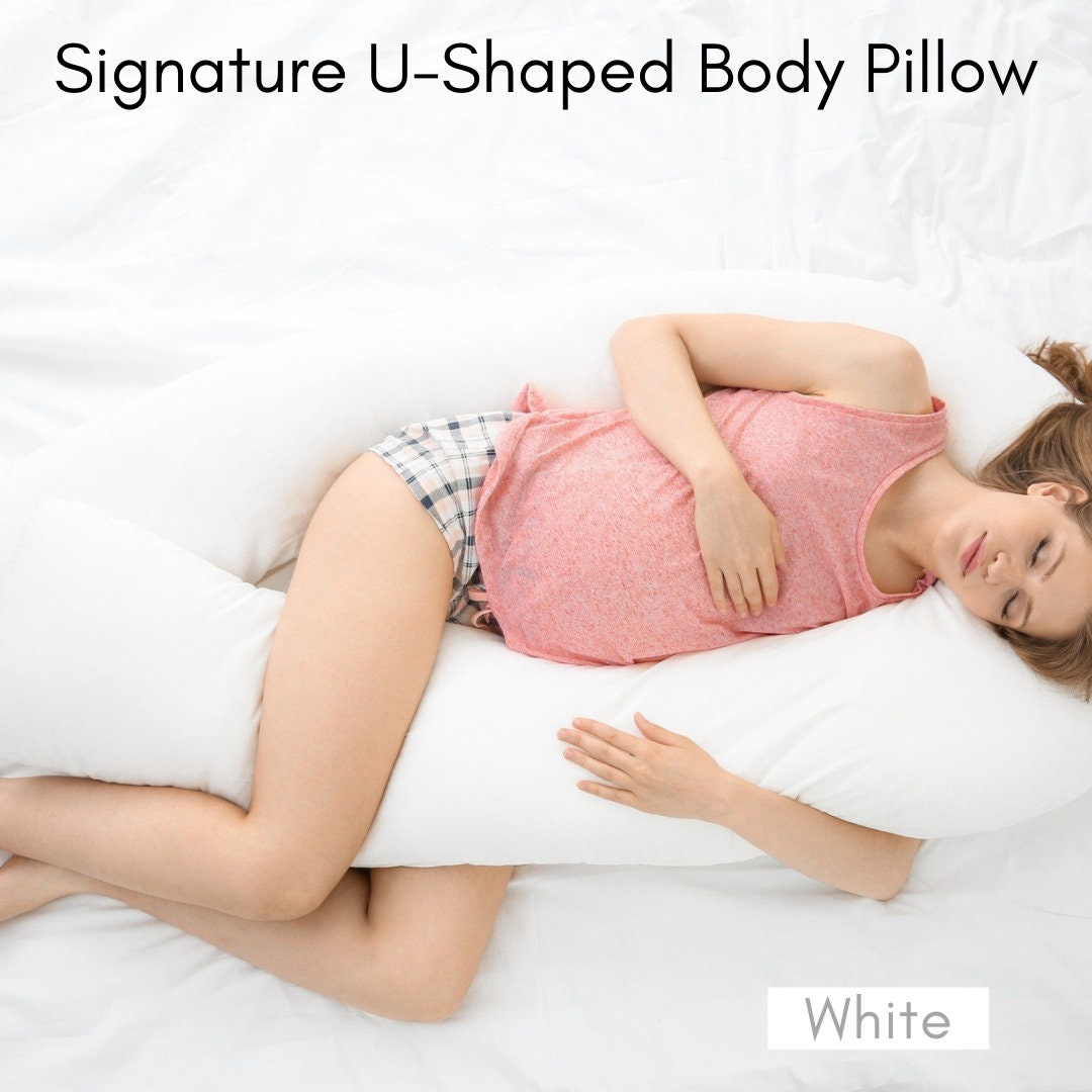 Upgraded U Shaped Body Pillow With Memory Foam or Cotton Stuffing