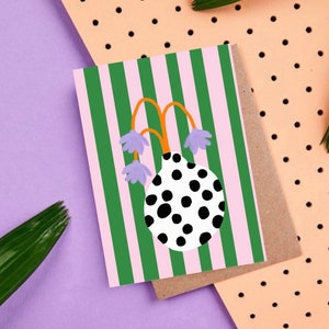 Postkarte • Vasen Liebe•   Karten  | dots   | streifen  | bunt | Geburtstagskarte | Freundschaft