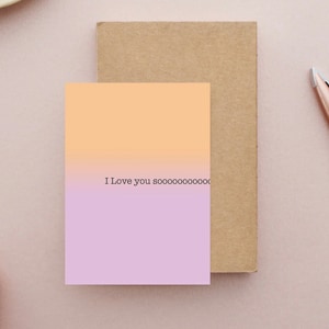 Postkarte • I Love you soooo •| Karten  | coole Postkarten  | Geburtstag | liebe | liebe dich | bunt