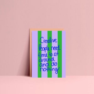 Postkarte • Creative People  • Karten  | gestreift  | humor  | bunt | für Kreative  | Ute Arnold