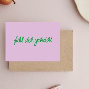 Postkarte • fühl dich gedrückt  •| Karten  | coole Postkarten | bunt  |