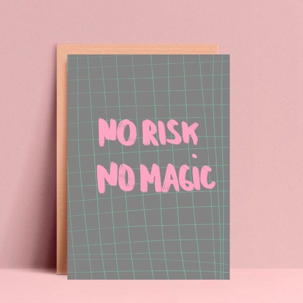 Postkarte • no Risk no Magic | Karten  | coole Postkarten  | Geburtstag
