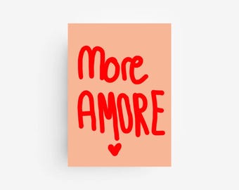 Postkarte • More Amore   •| Karten  | coole Postkarten  | Geburtstag | liebe
