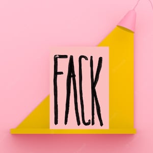 Postkarte • FACK • Karten | rosa | Pastel  | Positiv  | pastell | lustig  | coole Postkarten | fluchen | witzige karte