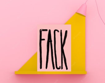 Postkarte • FACK • Karten | rosa | Pastel  | Positiv  | pastell | lustig  | coole Postkarten | fluchen | witzige karte