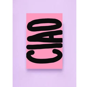 Poster “ciao” | Prints | Art | Pink | Pink | Entrance area | hallway | Colorful | Colorful | Colorful print cheerful | greeting | Hello