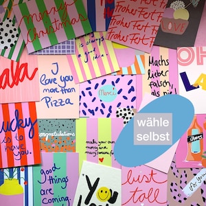 5 Postkarten Mix and Match | Deiner Wahl | bunte Karten