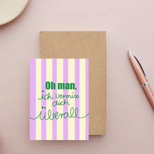 Oh man, ich vermiss dich überall  Postkarte | Karten  |  Postkarten | bunt