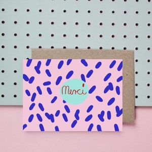 Merci | Karte  • Danke  • Grusskarte | Postkarte | Punkte