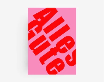 Postkarte • Alles Gute • Geburtstag | rosa | orange | für dich Karten | Feier  | Glückwunschkarten | | Geschenk | coole Postkarten