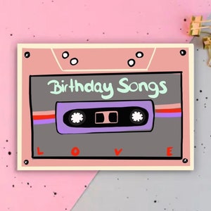 Postkarte „Kassette“| Alles Gute | zum Geburtstag | Tape Mix | 90er | Retro | 30 | 40 | cool | 80er | Karte | Postkarte