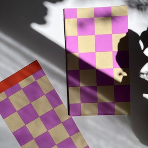 5 x Geschenktüte | flatbag | bunt | Verpackung | Pinky Karo