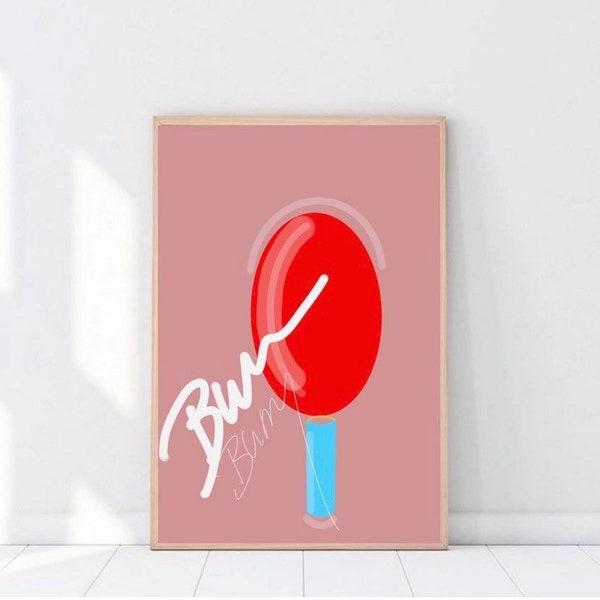 Poster „Bum Bum 90er “ | Print | Eiscreme | 90er | Kids | Retro | Eissorten | icecream | Sommer | Handmade | Food | Art | essen