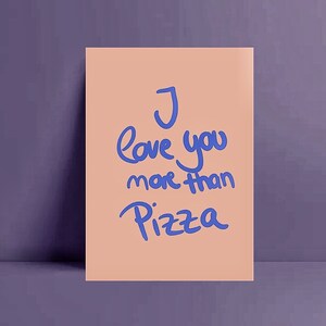 Postkarte • I Love you more than Pizza • Karten  | Pizza | Food  | Pasta  | coole Postkarten |