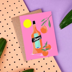 Postkarte „ cheers to Life “ | Aperol | Spritz | prost  | Grußkarte | aufs leben |
