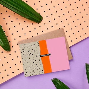 Thank you | Karte  • Dots orange Rose  • Grusskarte | Postkarte | Punkte