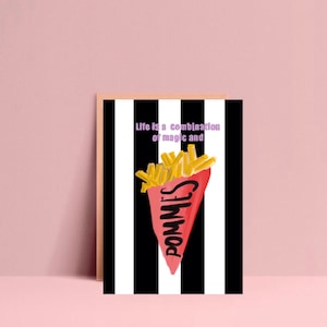 Postkarte • Pommes are magic •  Karten  | Pommestüte | fries | Pommes Liebe