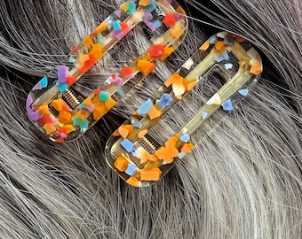 Haarklammern • Colore • Haaraccecoire | Bunter Haarschmuck | bunte Klammer | Ute arnold | große Haarspange