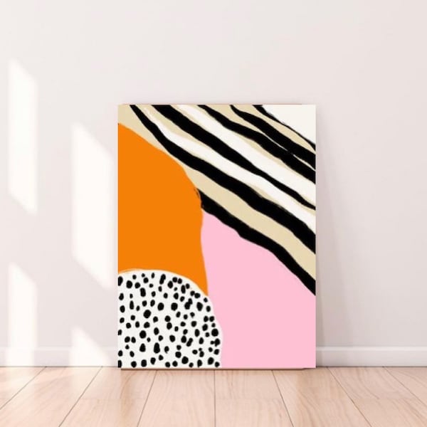ART PRINT • Crazy Life • Poster | bunt | fröhlich | positiv | orange | rose | Mixed | colored | Kunterbunt | Trend | Motiv | abstrakt |
