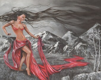 Lady of the Earth Mountain Print by original art Sonya Allen