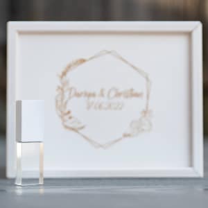 Set - Handmade USB wooden box with engraving & a USB stick made of glass-metal