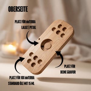 Aroma Board Premium Qualität – für 10 Öle & Diffuser, kein Wackeln, keine Zentrierlöcher, verstecktes Kabelfach, 120 Tage Garantie - Natur