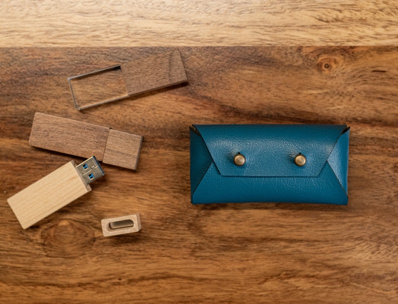 Leather Tacshe for USB Stick INTRODUCTION PRICE Leather Envelope = 3 Pieces USB Faux Leather Envelope Vegan Handmade with Satisfaction Guarantee