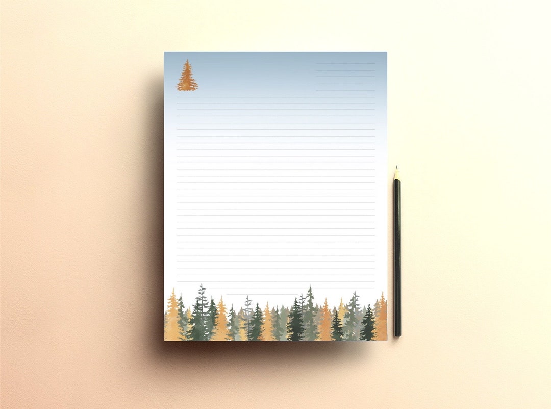 Notepad Paper Sheets Tree Forest Notepad Stationery | Letter Writing ...