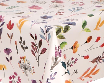 Tall Flowers Multi Floral Wipe Clean Vinyl Tablecloth