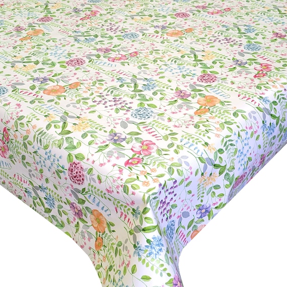 Country Garden Multi Floral Wipe Clean Vinyl Tablecloth Etsy UK
