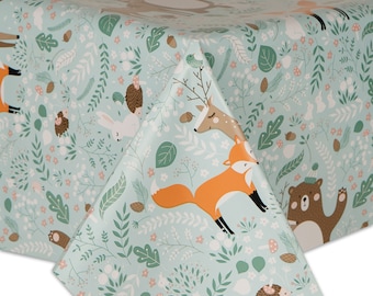 Woodland Fox and Friends Kids Childrens Wipe Clean Vinyl Tablecloth