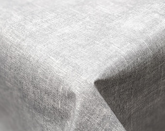 Linen Look Grey Wipe Clean Vinyl Tablecloth