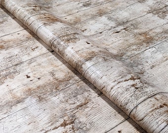 Rustic Wooden Plank Effect Wipe Clean Vinyl Tablecloth, Natural