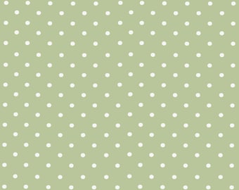 Sage Green Polka Dot Wipe Clean Vinyl Tablecloth