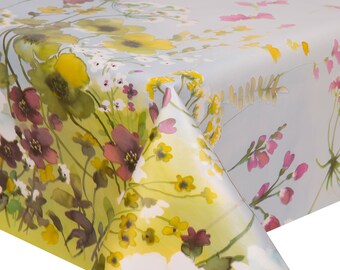 Secret Meadow Multi Floral Wipe Clean Vinyl Tablecloth