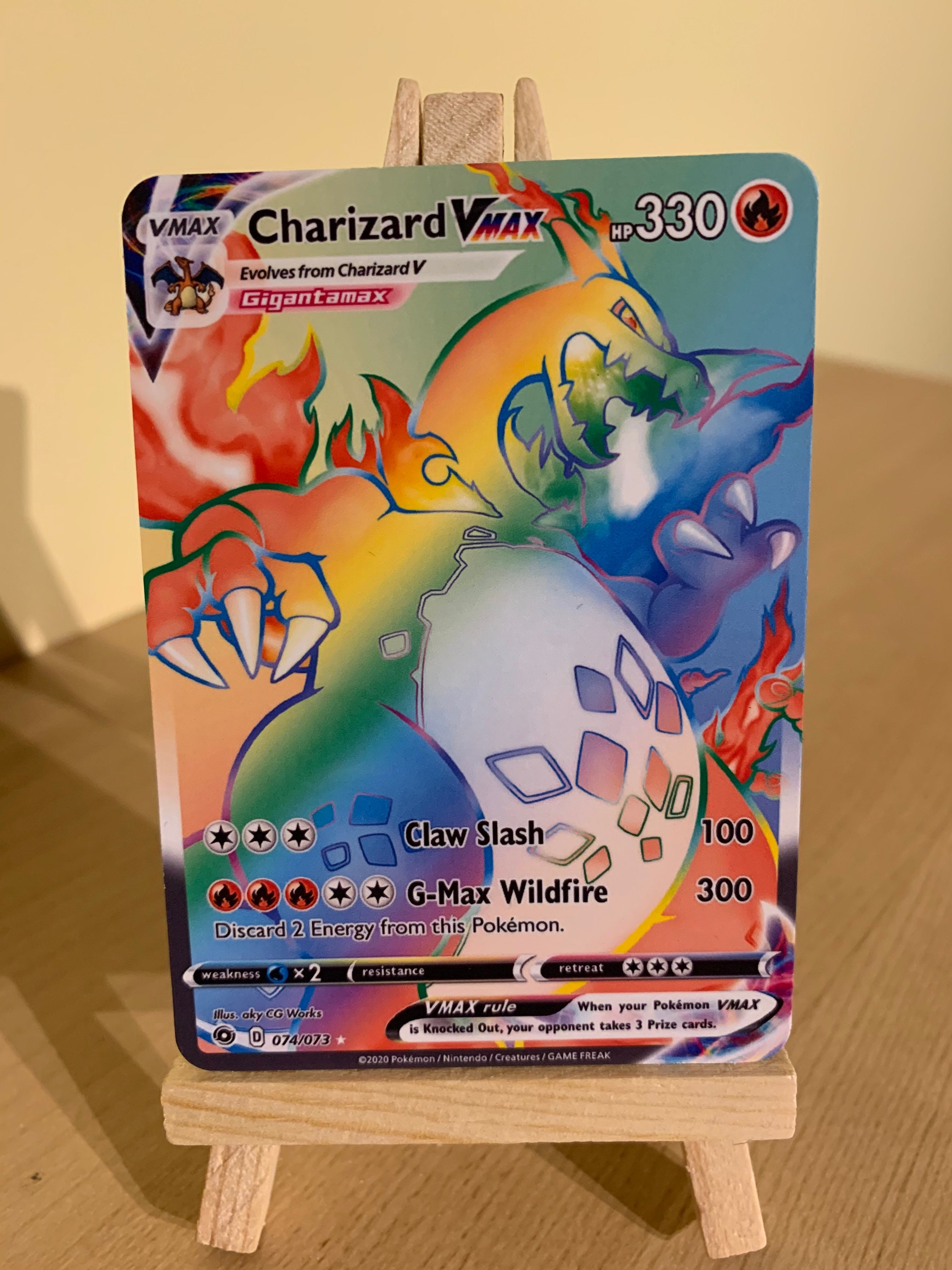 Charizard VMAX Rainbow Zeldzame Proxy Pokemon Card Etsy