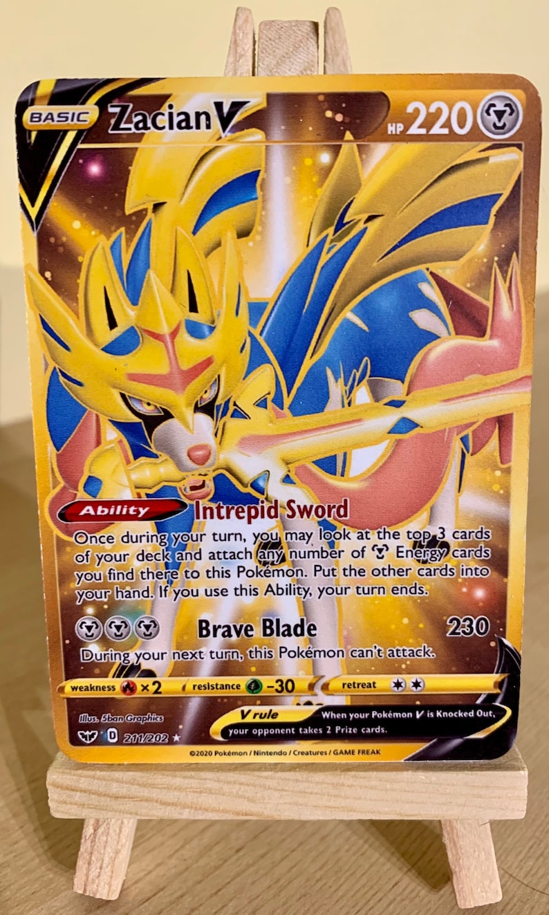 Zacian V Schwert & Schild SSH 211 Proxy Pokemon Karte | Etsy