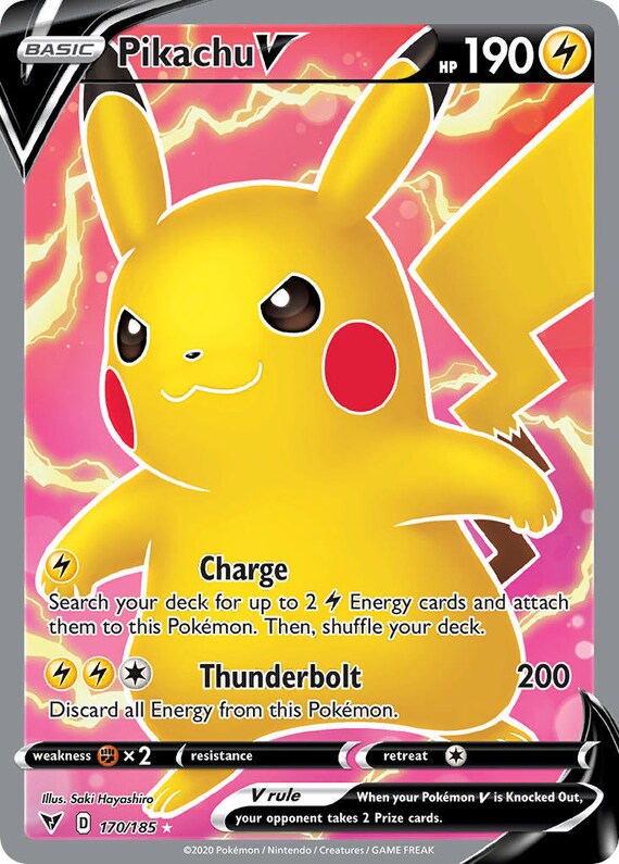 Pikachu V Vivid Voltage VIV 170 Proxy Pokemon Card | Etsy