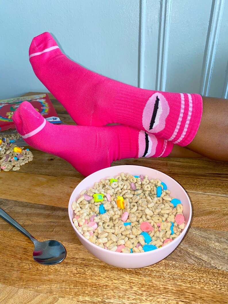 Pink lips breathable cotton socks Pink lips socks Pink lips women socks