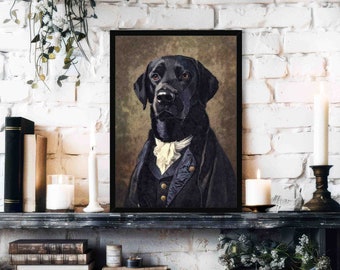 Black Labrador Wall Art Print // Retriever Dog Gentleman  display picture 3