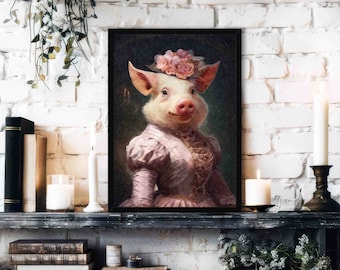 Racoon Wall Art Print // Vintage Style Portrait of Cute Raccoon