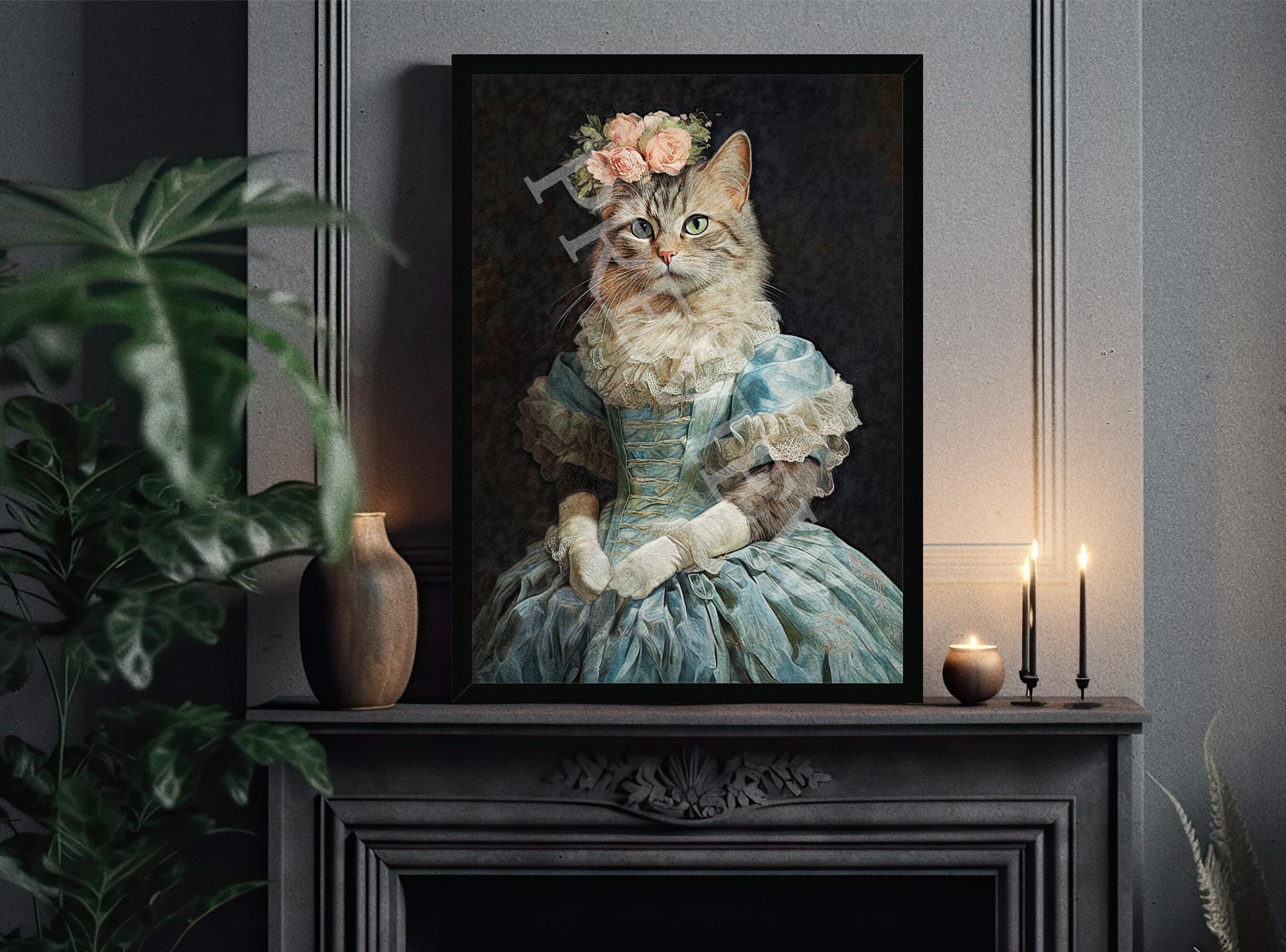Victorian Cat Lady Art Print // Vintage Painting Style Portrait of Tabby Cat in Blue + White Lace Dress & Gloves - Animal Home Decor Gift - Etsy Victorian Cat Lady Art Print // Vintage Painting Style Portrait of Tabby Cat in Blue + White Lace Dress & Gloves - Animal Home Decor Gift - Etsy